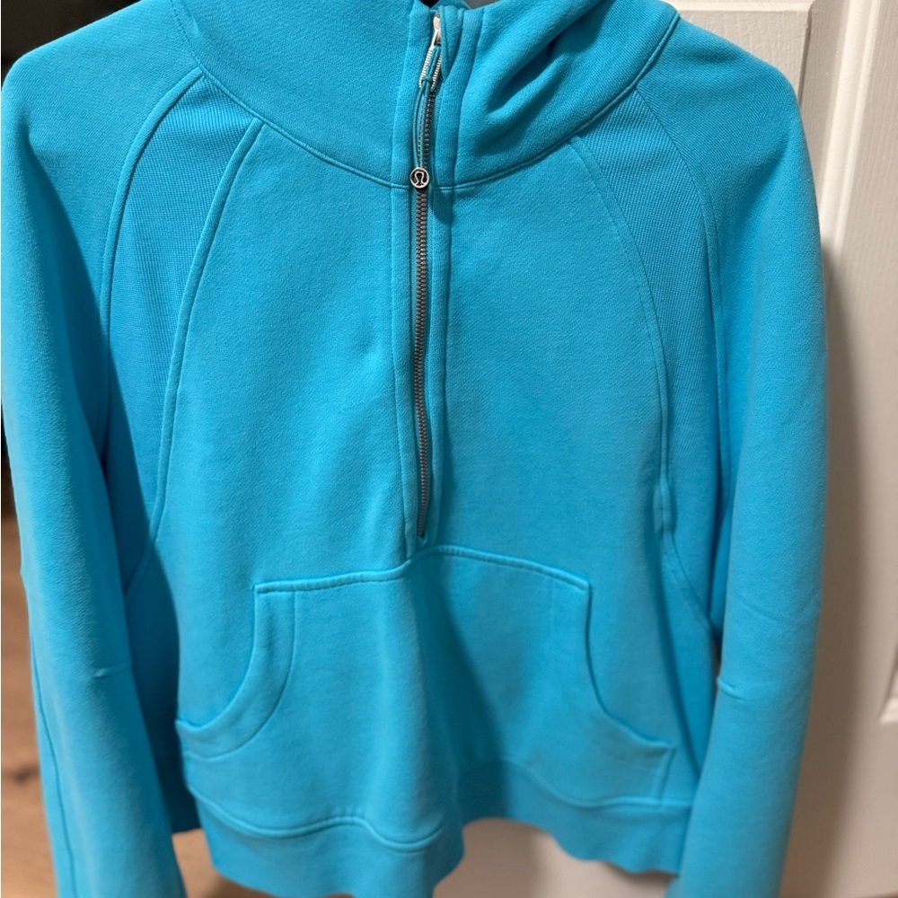 Lululemon Oversized Half Zip Scuba Electric Turquoise M/L